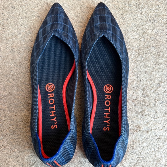 Rothy's Shoes - Rothy's Indigo Gingham Points